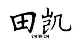 丁謙田凱楷書個性簽名怎么寫