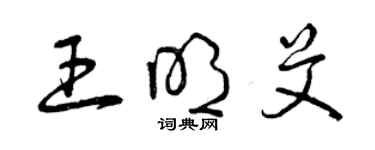 曾慶福王明艾草書個性簽名怎么寫