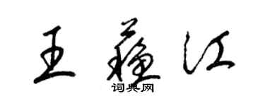 梁錦英王蘇江草書個性簽名怎么寫