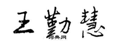 曾慶福王勤慧行書個性簽名怎么寫