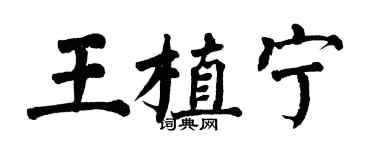 翁闓運王植寧楷書個性簽名怎么寫
