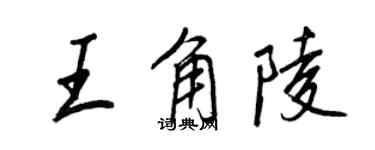 王正良王角陵行書個性簽名怎么寫