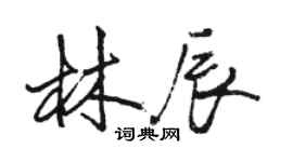 駱恆光林辰行書個性簽名怎么寫