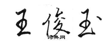 駱恆光王俊玉行書個性簽名怎么寫