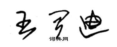 朱錫榮王聞迪草書個性簽名怎么寫