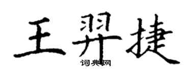 丁謙王羿捷楷書個性簽名怎么寫