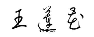 梁錦英王蓮花草書個性簽名怎么寫