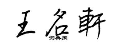 王正良王名軒行書個性簽名怎么寫