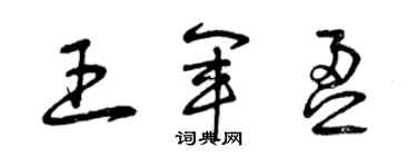 曾慶福王軍盈草書個性簽名怎么寫