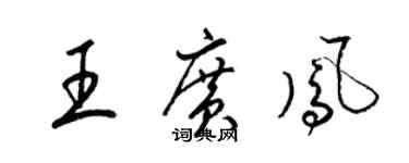 梁錦英王廣鳳草書個性簽名怎么寫