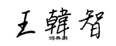 王正良王韓智行書個性簽名怎么寫