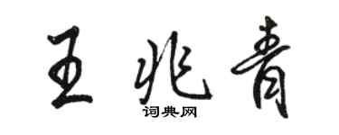 駱恆光王兆青行書個性簽名怎么寫