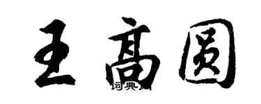 胡問遂王高圓行書個性簽名怎么寫