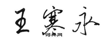 駱恆光王寒永行書個性簽名怎么寫