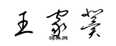 梁錦英王家冀草書個性簽名怎么寫