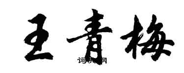 胡問遂王青梅行書個性簽名怎么寫