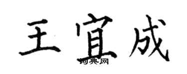 何伯昌王宜成楷書個性簽名怎么寫