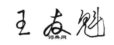 駱恆光王友魁草書個性簽名怎么寫