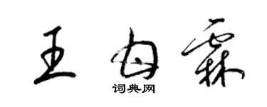 梁錦英王甘霖草書個性簽名怎么寫