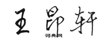 駱恆光王昂軒行書個性簽名怎么寫