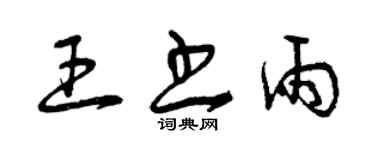 曾慶福王書雨草書個性簽名怎么寫