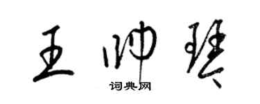 梁錦英王帥琴草書個性簽名怎么寫