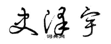 曾慶福史澤宇草書個性簽名怎么寫