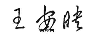 駱恆光王安映草書個性簽名怎么寫