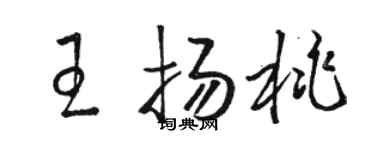 駱恆光王揚桃草書個性簽名怎么寫