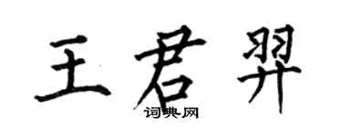 何伯昌王君羿楷書個性簽名怎么寫