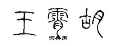 陳聲遠王霄胡篆書個性簽名怎么寫