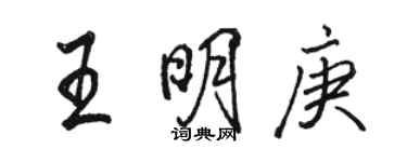 駱恆光王明庚行書個性簽名怎么寫