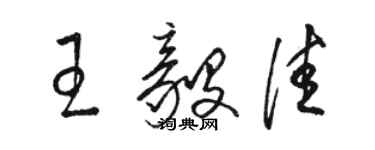 駱恆光王毅佳草書個性簽名怎么寫