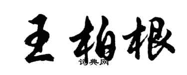 胡問遂王柏根行書個性簽名怎么寫