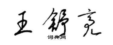 梁錦英王舒亮草書個性簽名怎么寫