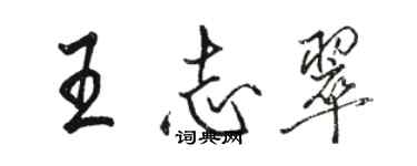 駱恆光王志翠行書個性簽名怎么寫