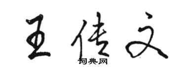 駱恆光王傳文行書個性簽名怎么寫