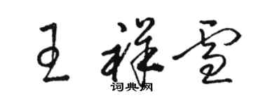 駱恆光王祥雪草書個性簽名怎么寫