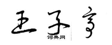 曾慶福王子亭草書個性簽名怎么寫