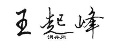 駱恆光王起峰行書個性簽名怎么寫