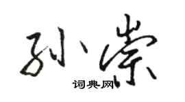 駱恆光孫崇行書個性簽名怎么寫