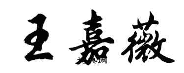 胡問遂王嘉薇行書個性簽名怎么寫