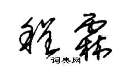 朱錫榮程霖草書個性簽名怎么寫