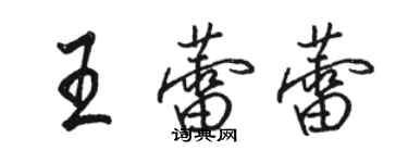 駱恆光王蕾蕾行書個性簽名怎么寫