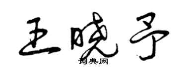 曾慶福王曉予草書個性簽名怎么寫