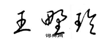 梁錦英王野玲草書個性簽名怎么寫