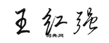 駱恆光王紅強行書個性簽名怎么寫