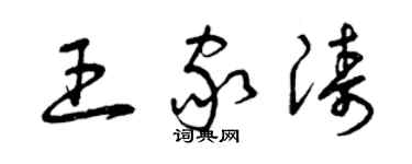 曾慶福王家濤草書個性簽名怎么寫