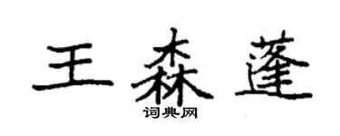 袁強王森蓬楷書個性簽名怎么寫