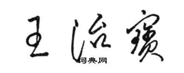 駱恆光王治寶草書個性簽名怎么寫